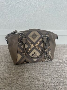 Michael Kors Taupe and Cream Diamond-Accent Satchel